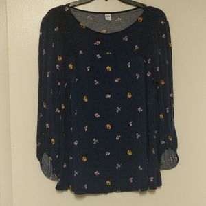 Ruffled floral print top